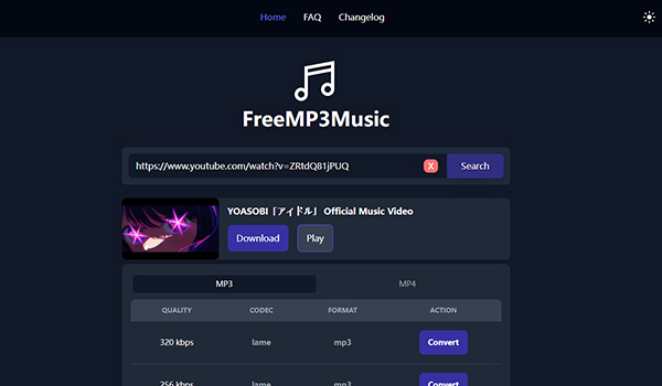 freemp3music 音源抽出MP3ダウンロード