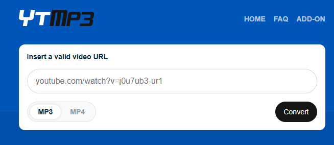 Ytmp3にURLを貼り付け