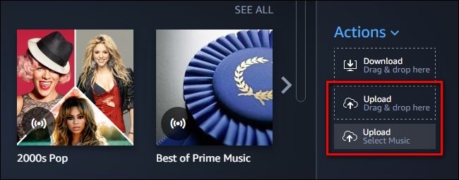 曲をAmazon Musicにアップロード